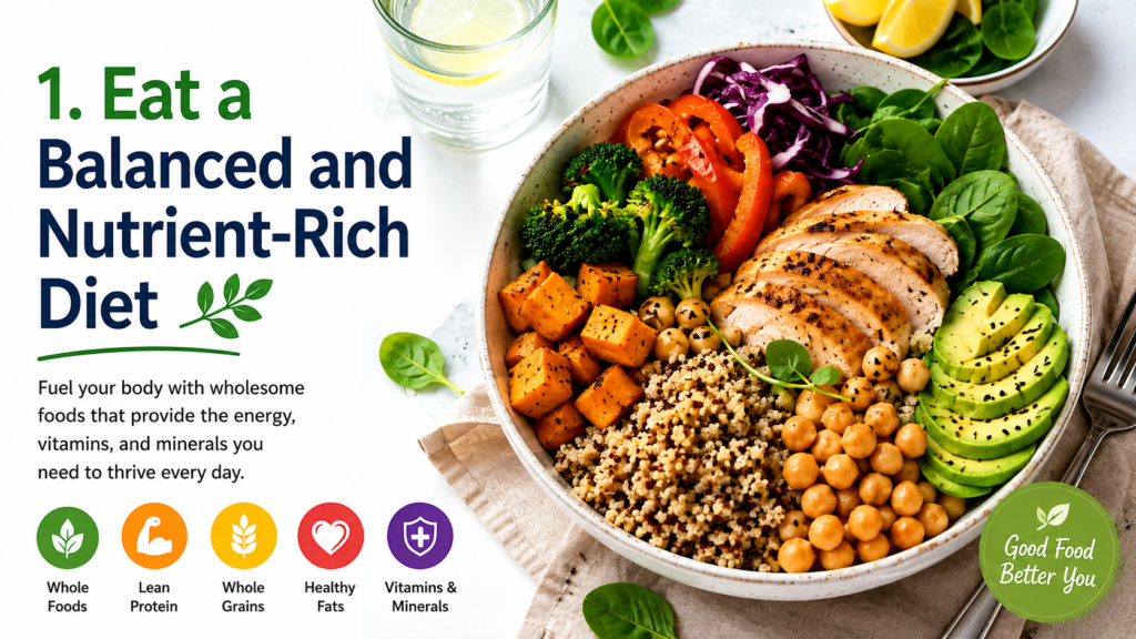 eat a balanced and nutrient rich diet-healthy living